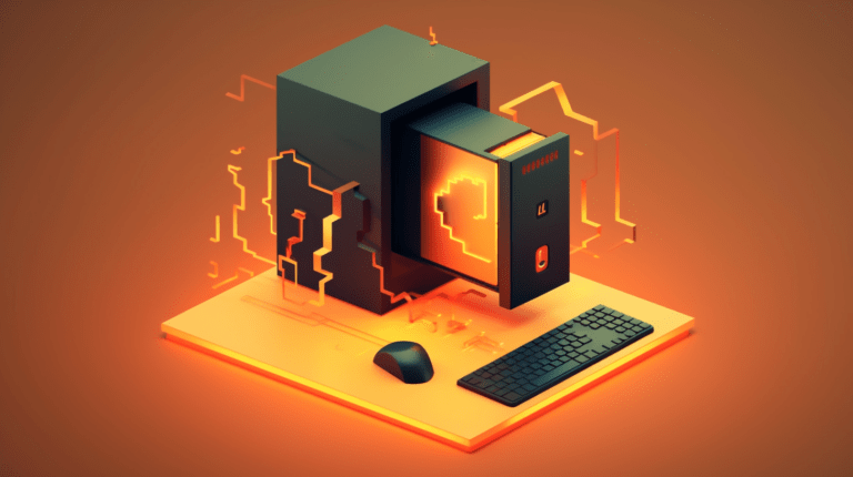 Data caching illustrated with a computer and a cache box.