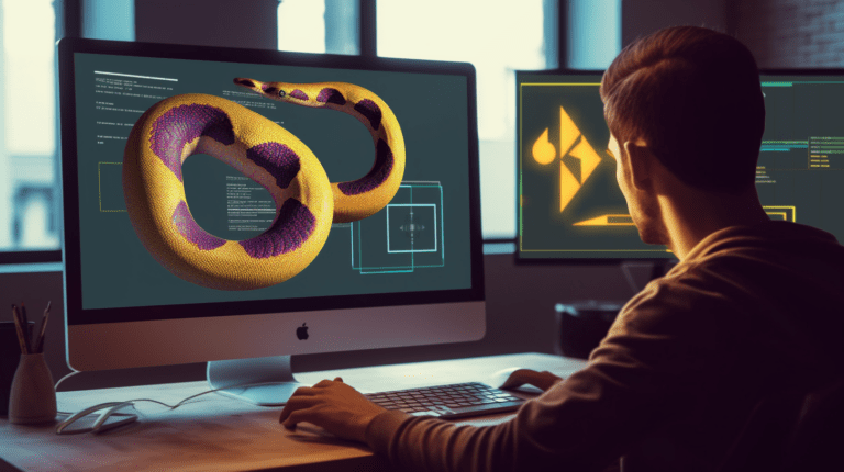 A developer using Python for graphic editing.