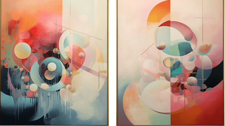 Clear and filled canvas side by side.