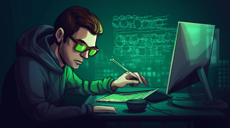 Developer debugging a Node.js application.