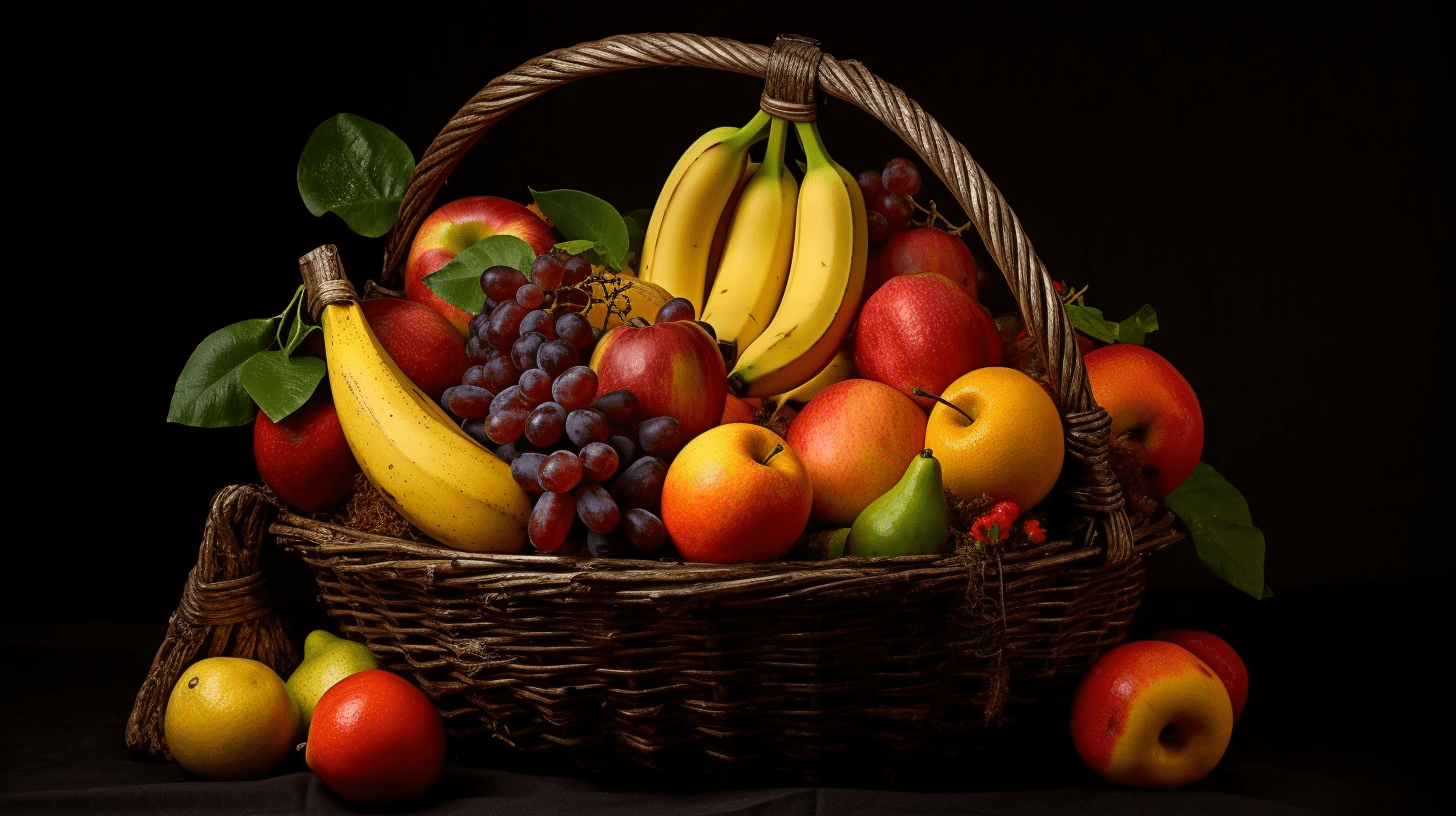 Filled and emptied fruit baskets representing JavaScript arrays.
