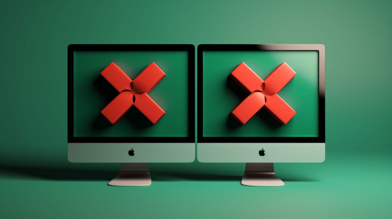 Symbolic representation of HTML rendering failure and success.