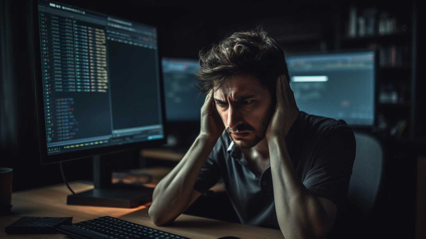 Developer encountering an error while coding.