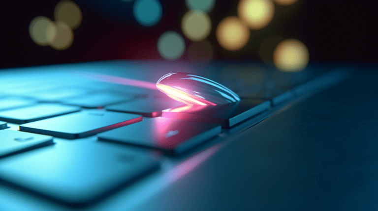Cursor hovering over a glowing button.