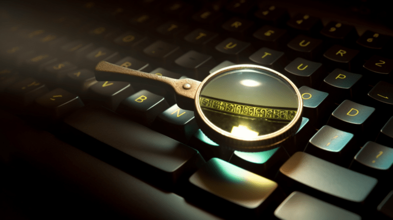Magnifying focus on a particular keyboard key.