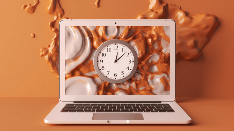 Representation of JavaScript code and time updating concept.