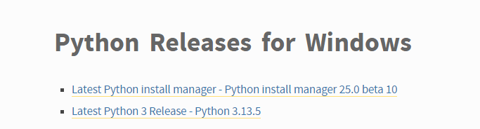Python release for windows