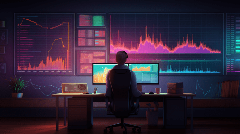 Analyst reviewing data dashboards.