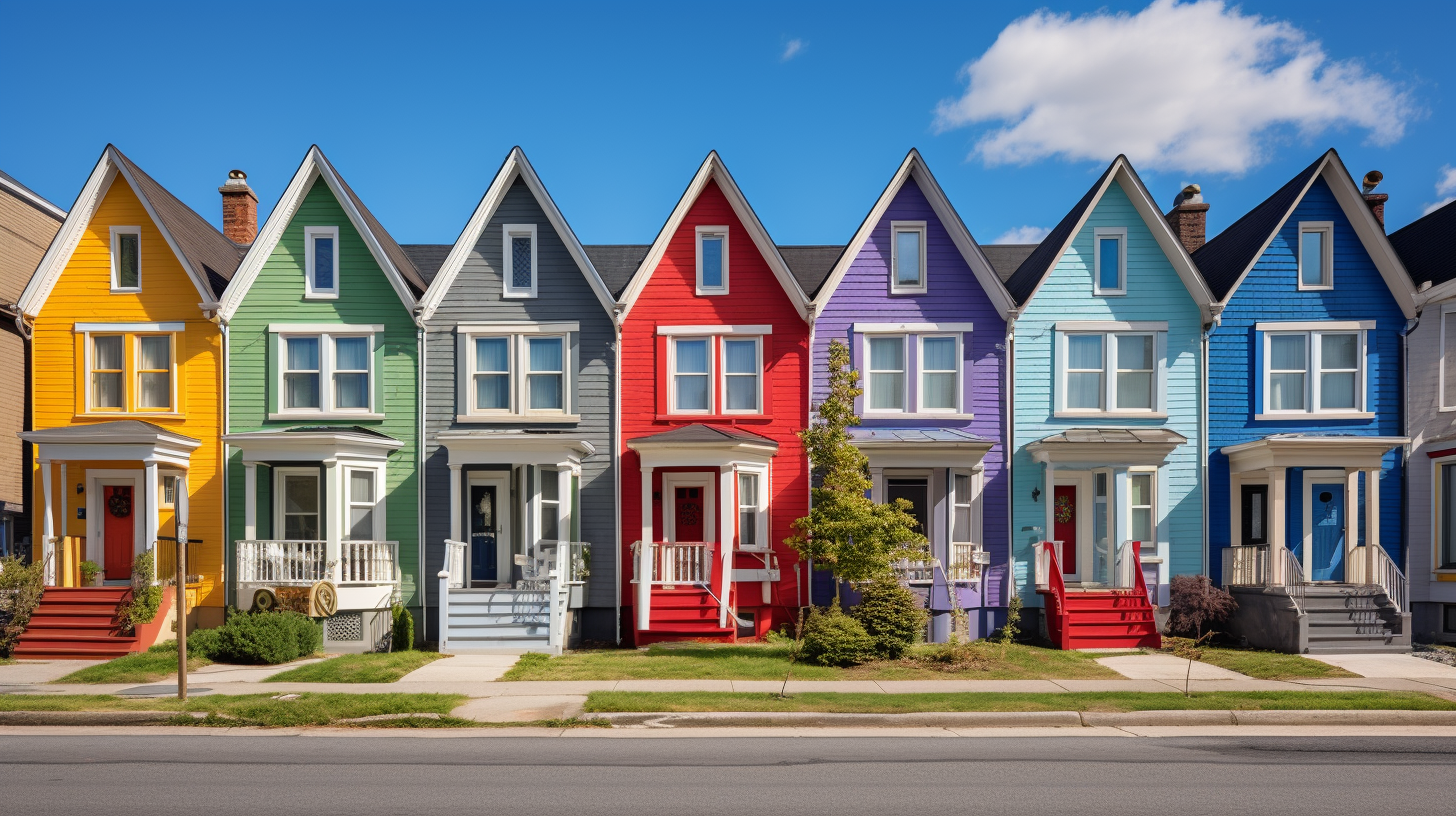 A unique domain name represented by a unique house.