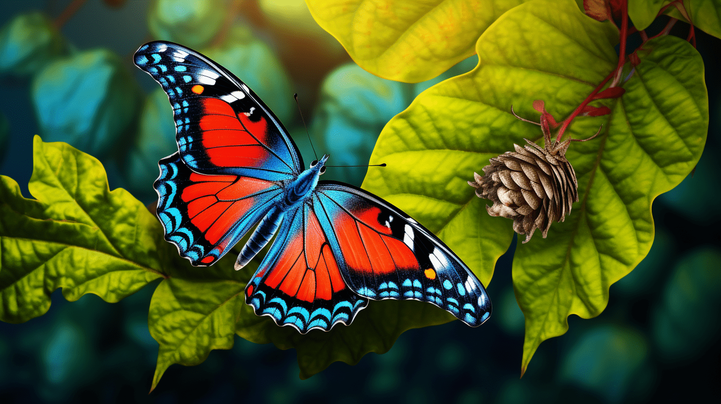 Transformation from caterpillar to butterfly, symbolizing rebranding.