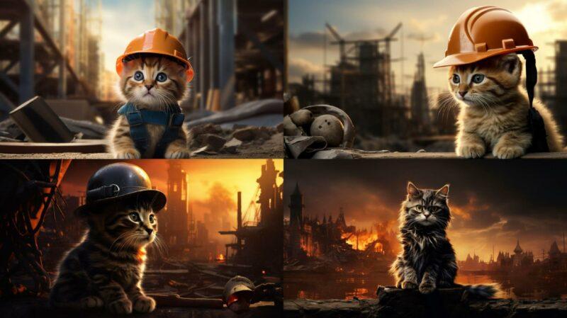 котенок в каске