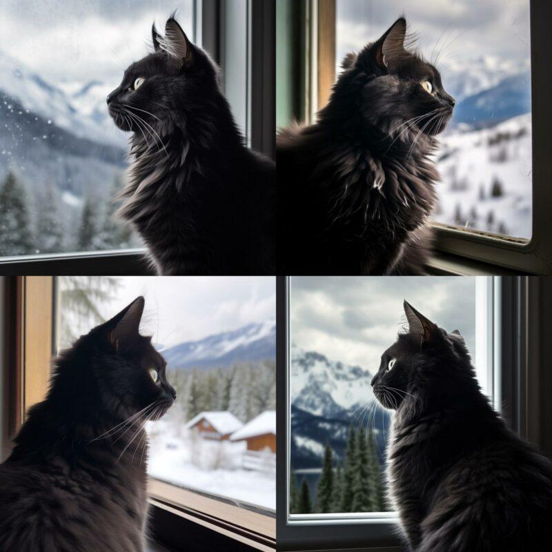 кот смотрящиий в окно