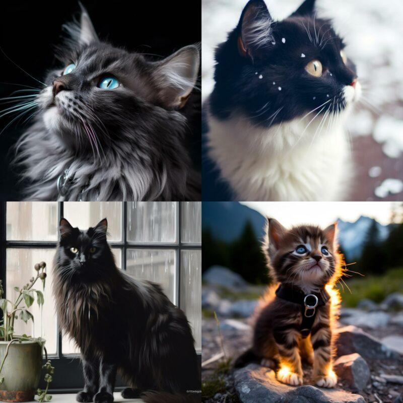 разные коты и котенок