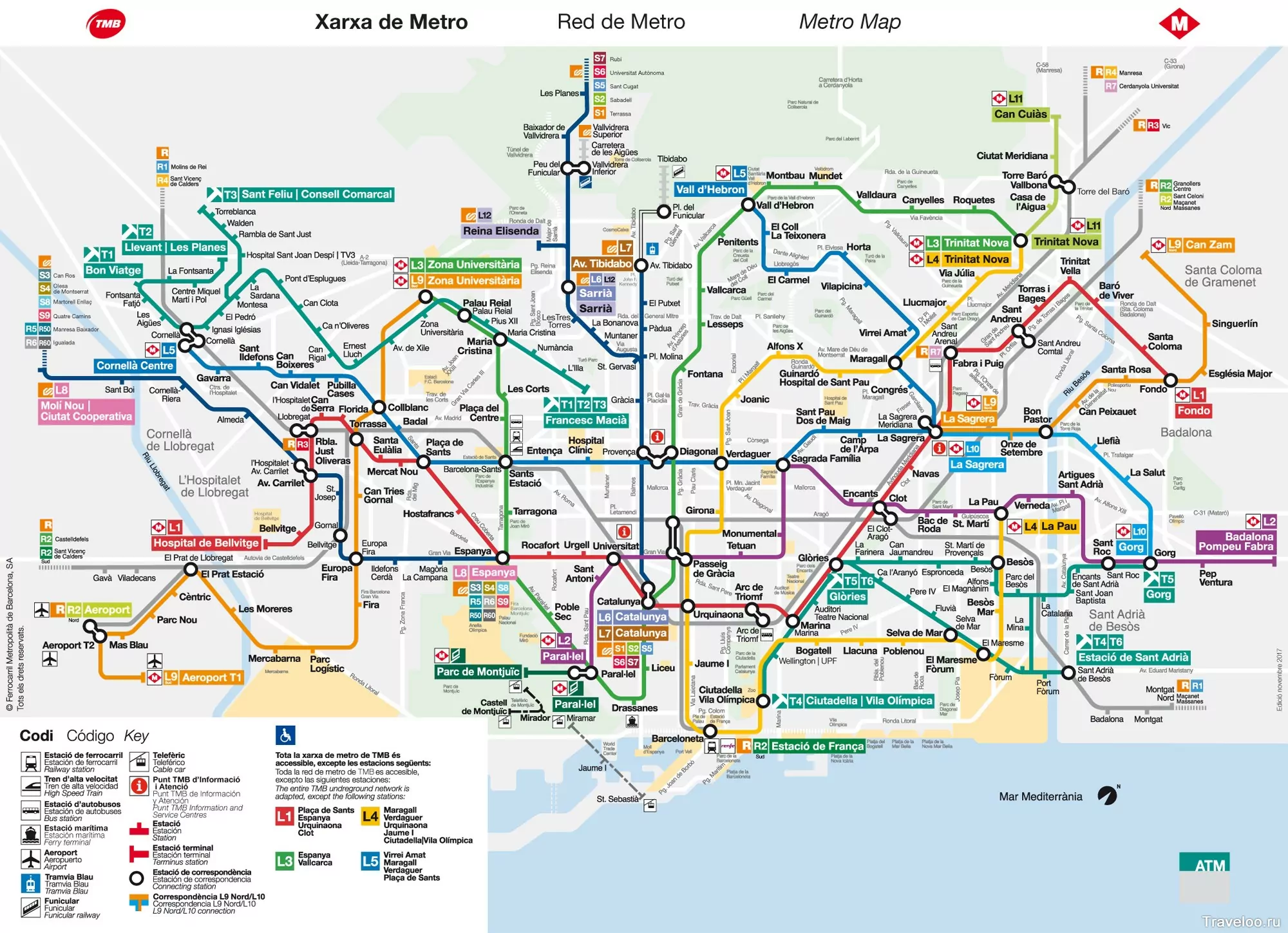 Схема барселонского метро