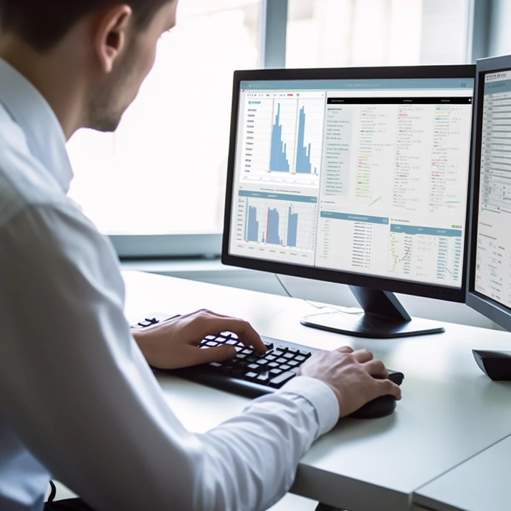 Person performing functional software testing.