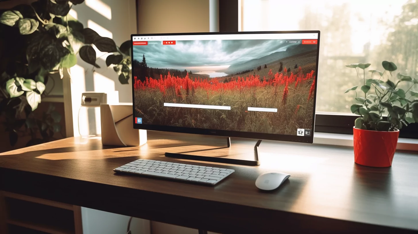Computer screen with embedded YouTube video