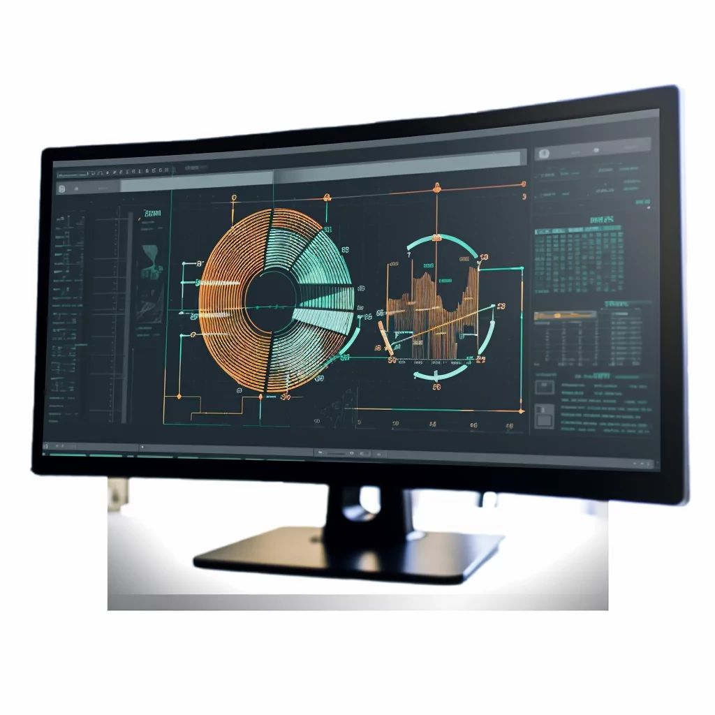 Performance testing software on a computer monitor