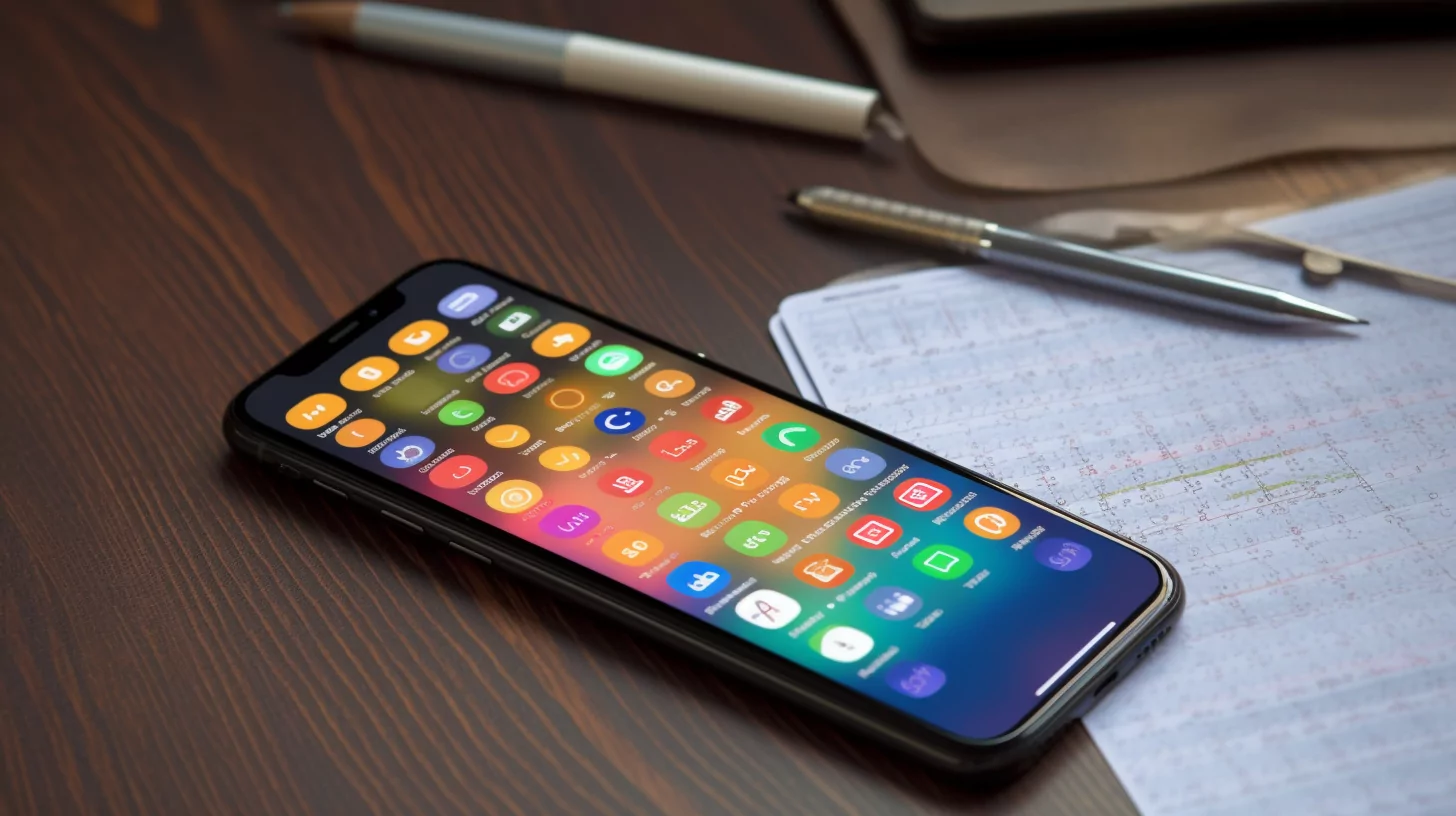 Smartphone with an open calendar application