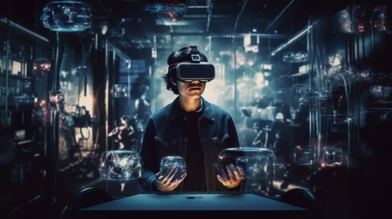 Testing a VR Application.