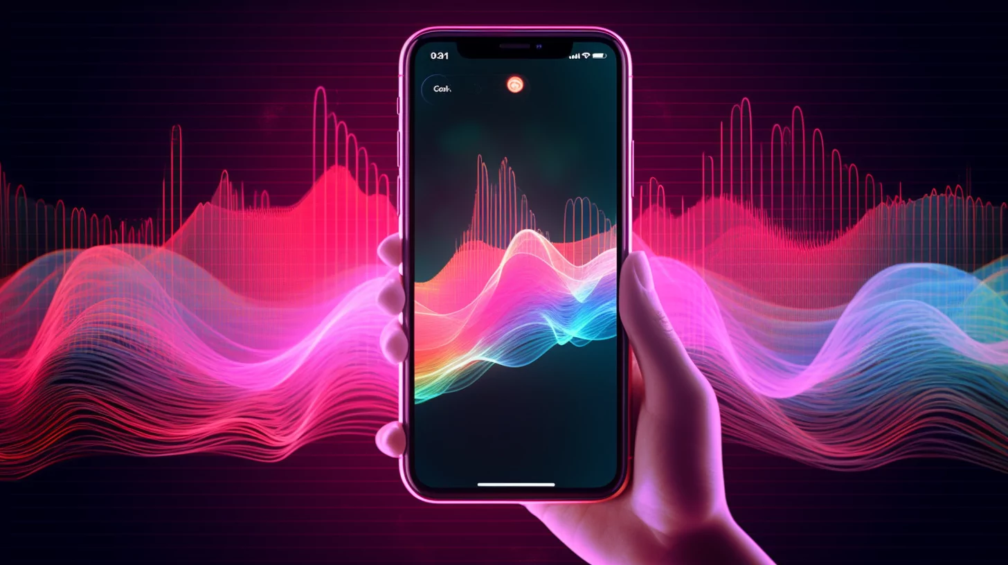 A user testing voice commands on a mobile application.