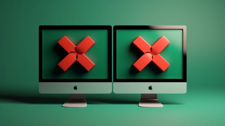 Symbolic representation of HTML rendering failure and success.