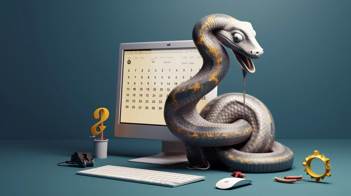 A Python programming environment with a calendar.