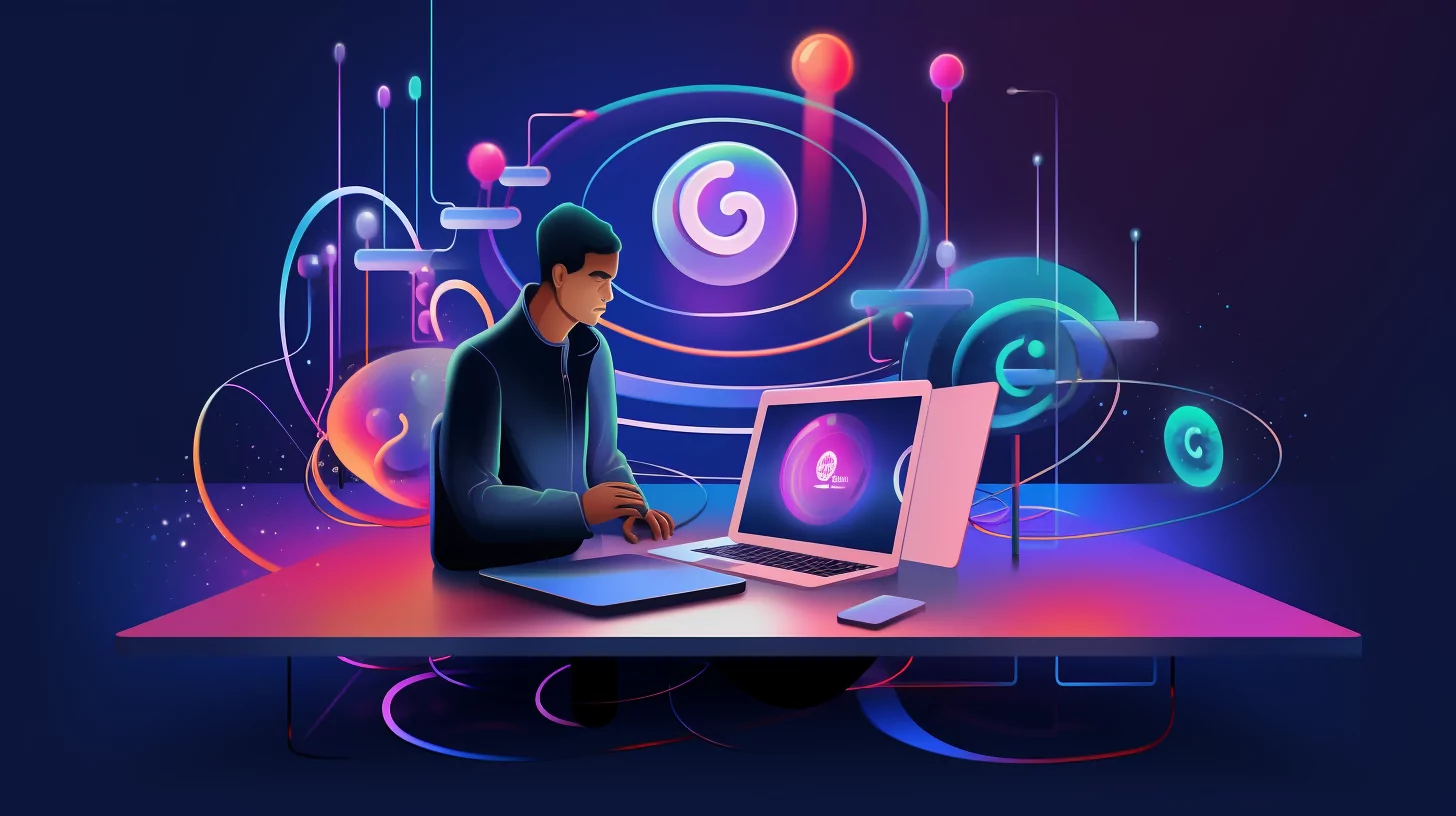 Marketer working on website conversion optimization.